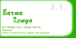 barna kenyo business card